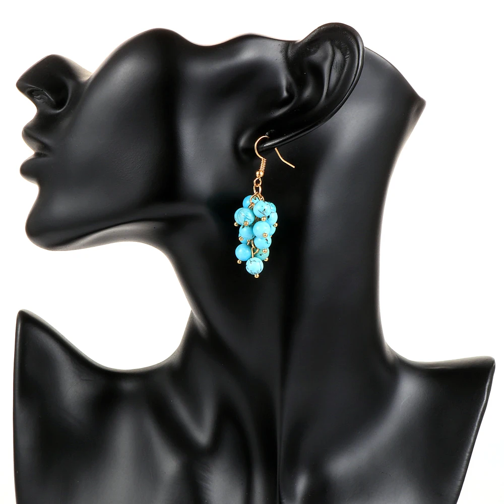 Женские Висячие серьги с натуральным фиолетовым кристаллом аметисты оникс