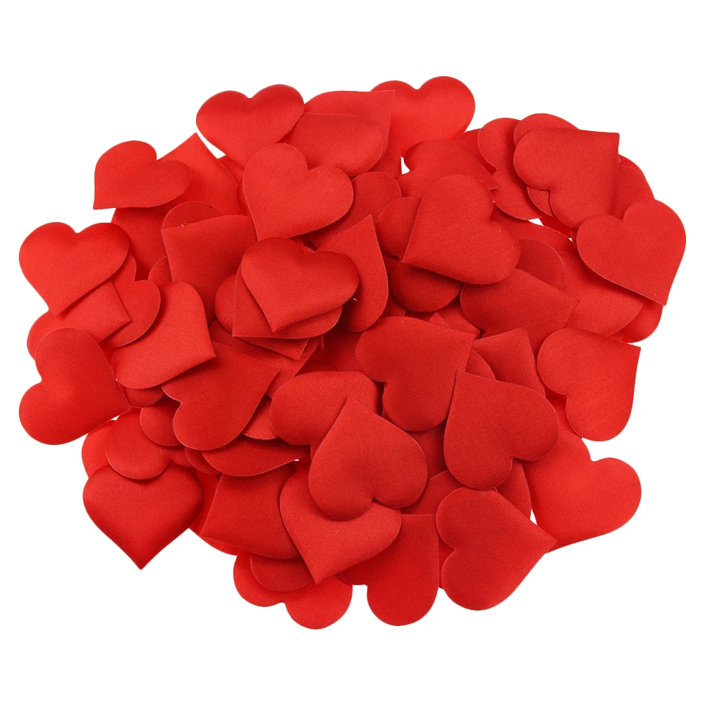 Red 100 шт, стереоскопическая губка с сердечком, украшение для свадьбы, лепестки конфетти 3,5 см - Цвет: Red