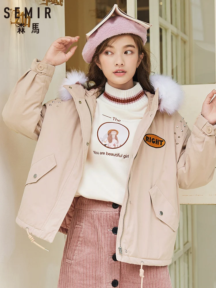 Женская хлопковая парка SEMIR s новинка 2019 Зимняя женская плотная короткая больших