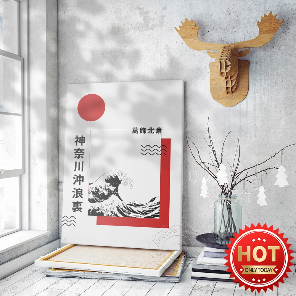 

Japanese Ukiyoe Katsushika Hokusai Exhibition Museum Poster, The Great Wave Off Kanagawa Vintage Art Wall Picture, Home Decor