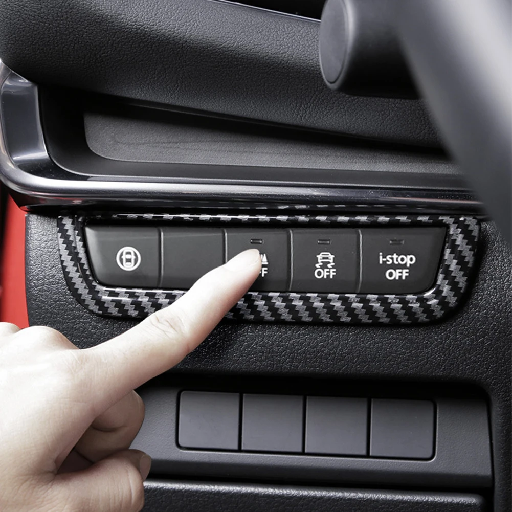 

Car Dashboard Interior Button Frame Cover Trim Dash Board Switch Moulding Sticker for Mazda 3 Axela BP Accessories 2020 2021