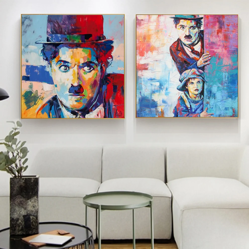 

Classic Movie Star HD Posters and Prints Super Star Master Of Humor Chaplin Commemorate Pictures Wall Art Decor Canvas Painting