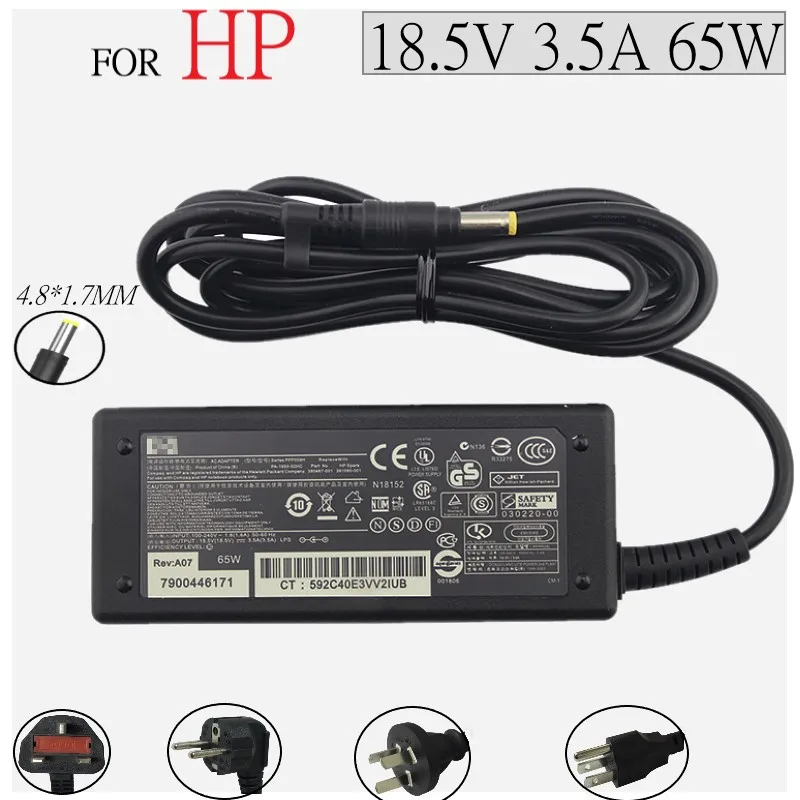 4 8*1 7 мм Джек 18 5 V 3.5A 65W источник питания зарядное устройство переменного тока для HP