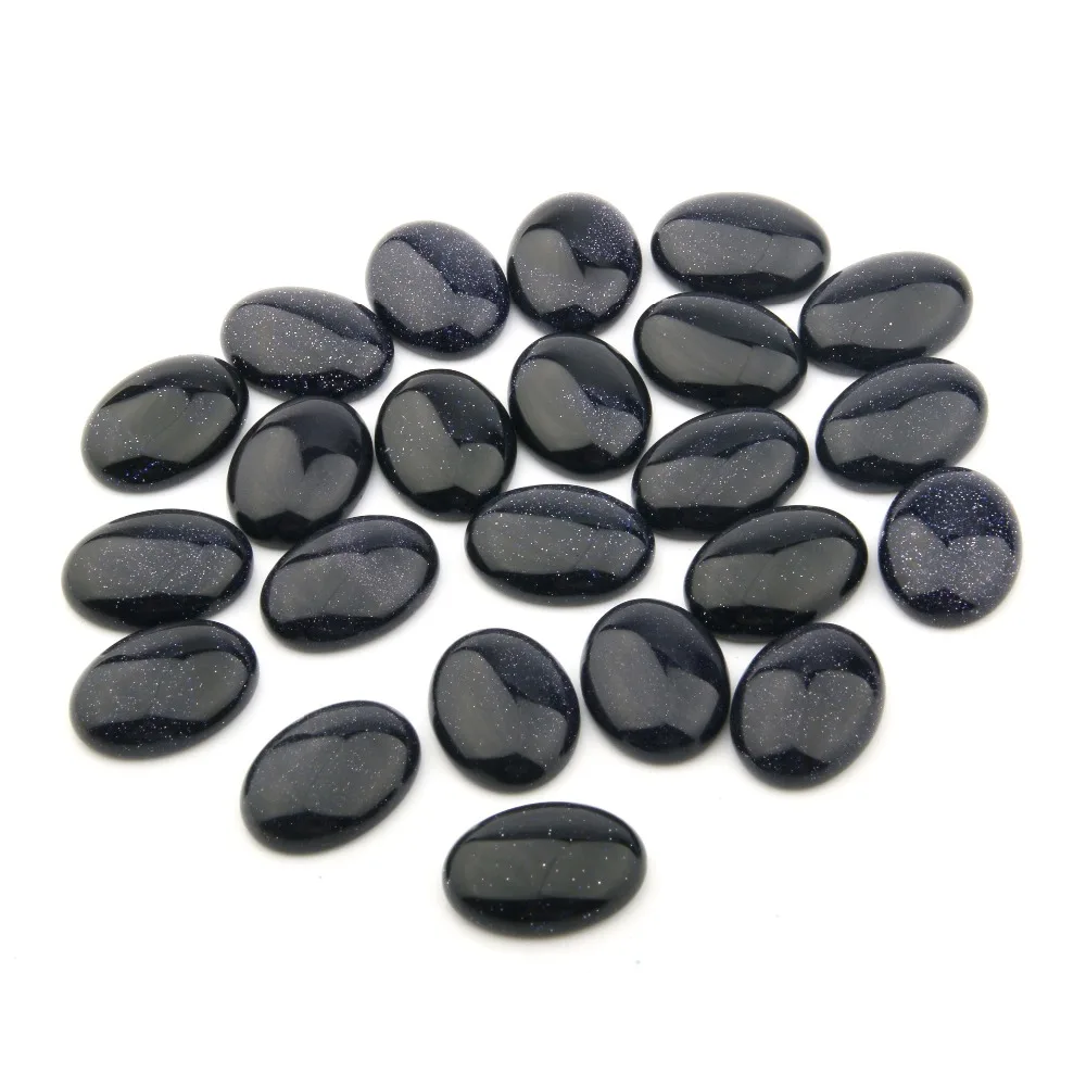 

10PCS Natural Stone Cabochon Blue Sand Stone Oval 10X14 12X16 13X18 15X20 18X25mm Egg Shape DIY Jewelry