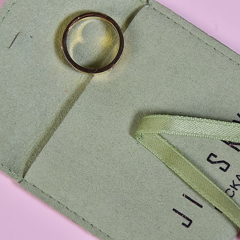 

100 Pcs/Lot Personalized Logo Wedding 7.5x8cm Drawstring Bags Jewelry Packaging Chic Pouches For Rings Necklace Flannel Bags