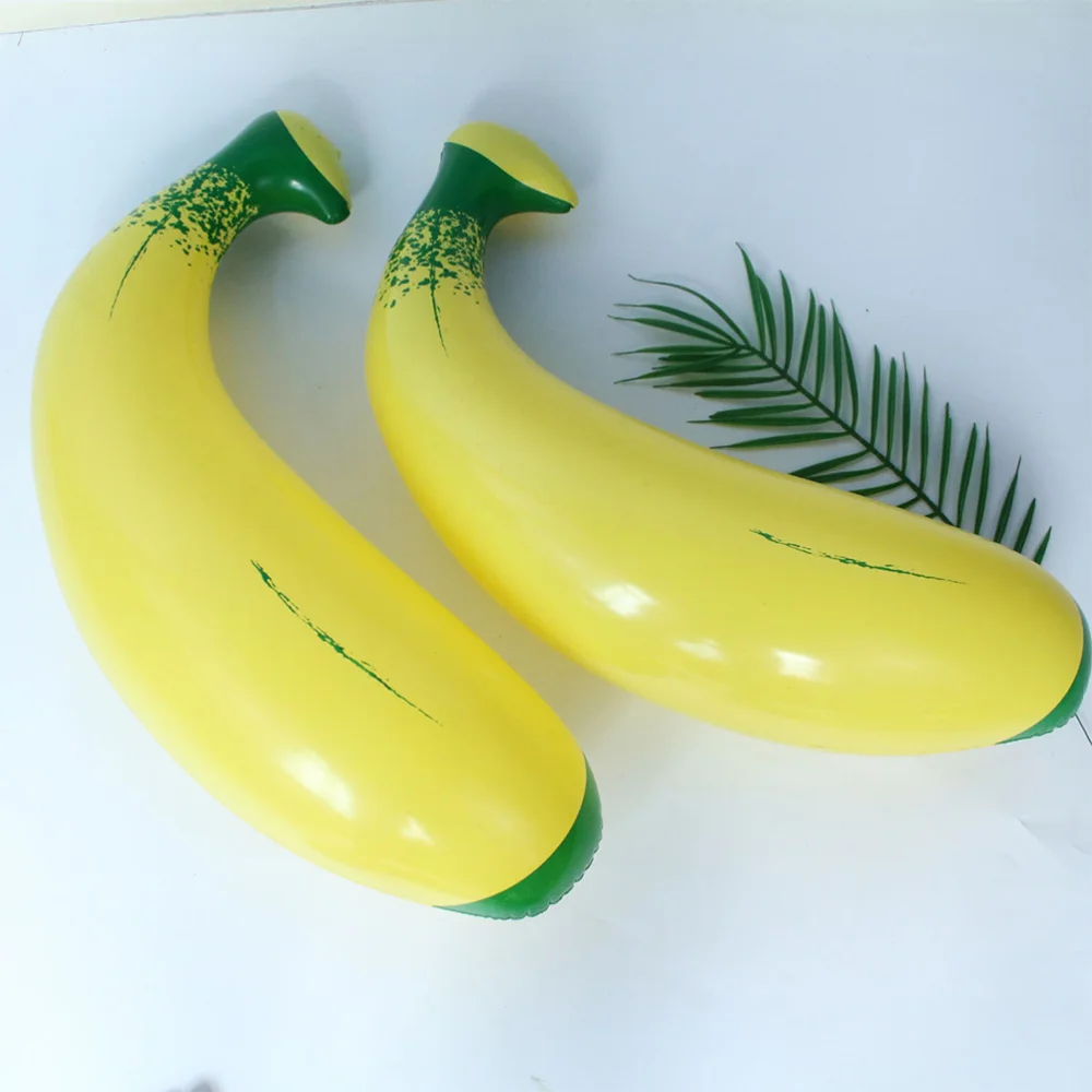 

2Pcs Durable PVC Inflatable Banana Beach Swimming Pool Floating for Kids Children (Yellow)