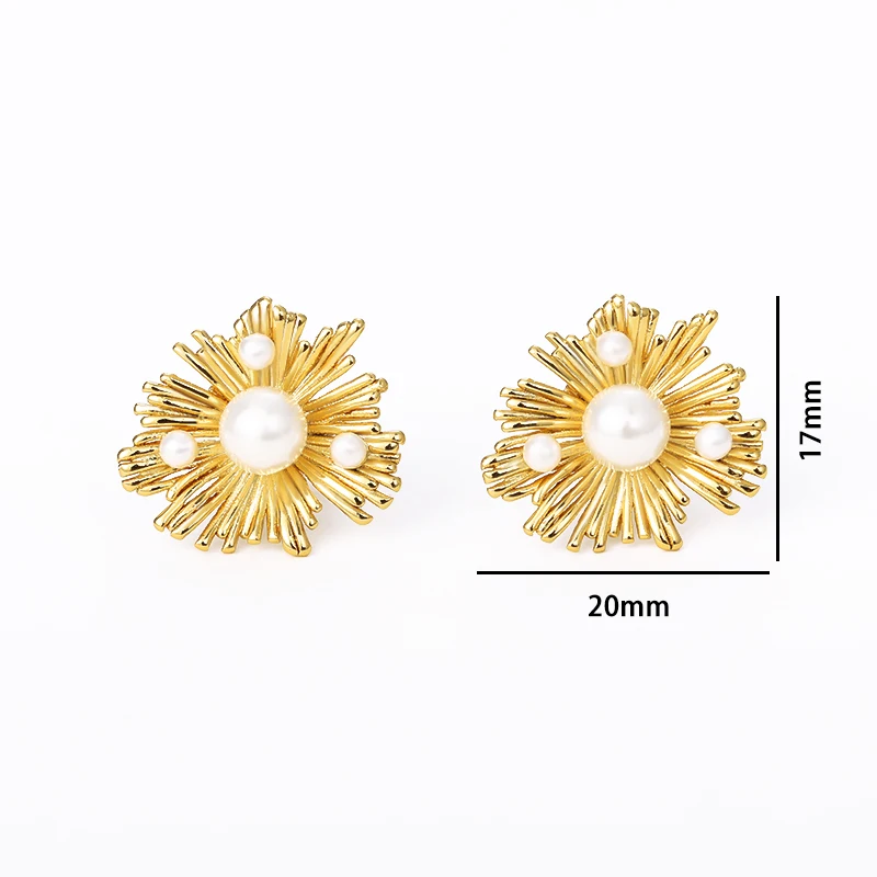 Женские серьги-кольца с жемчугом винтажные нестандартные серьги в виде золотого