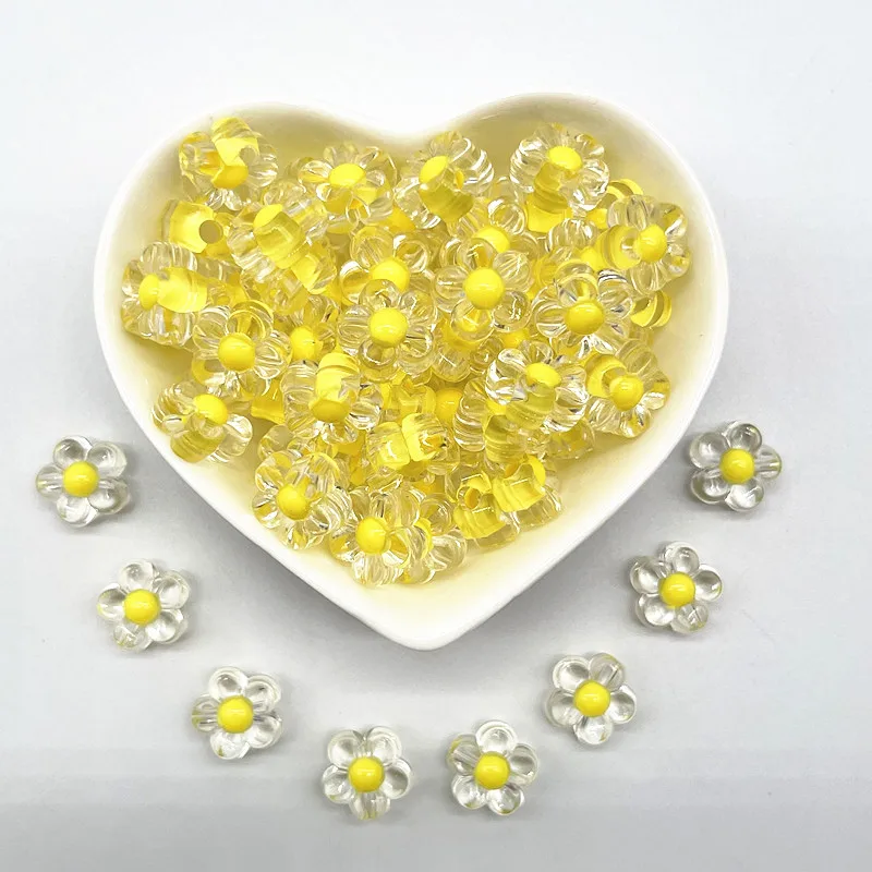 Новые акриловые бусины с подсолнухами 12 мм свободные бусины-распорки аксессуары