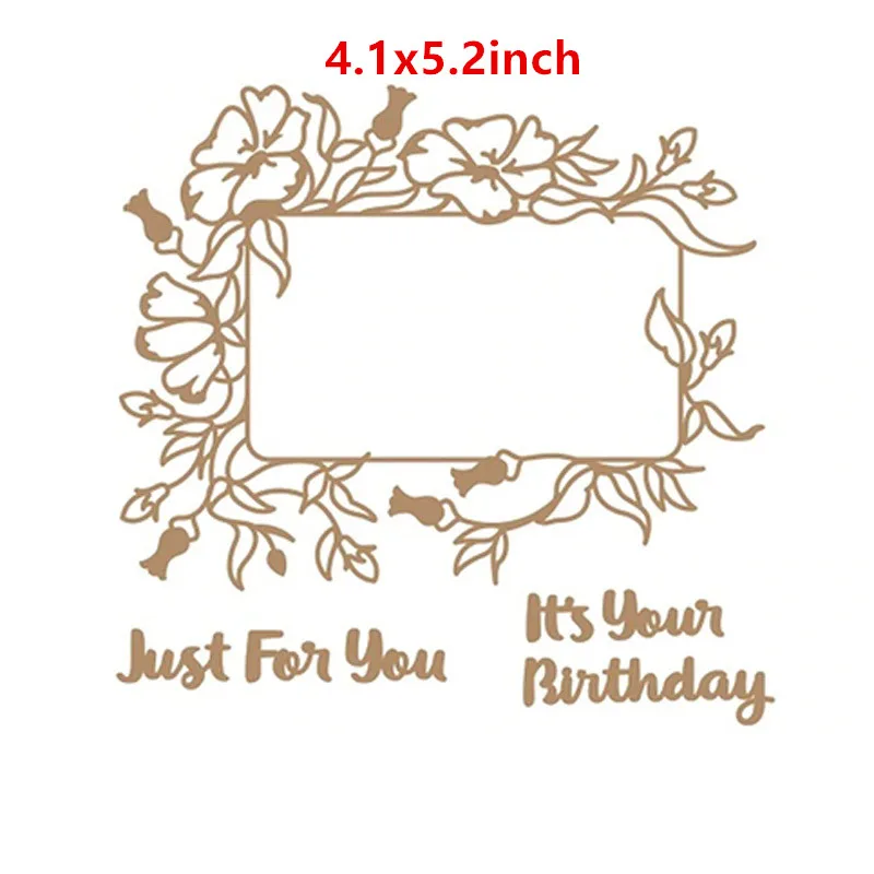 Металлические Вырубные штампы Цветочная рамка английские слова металлическая