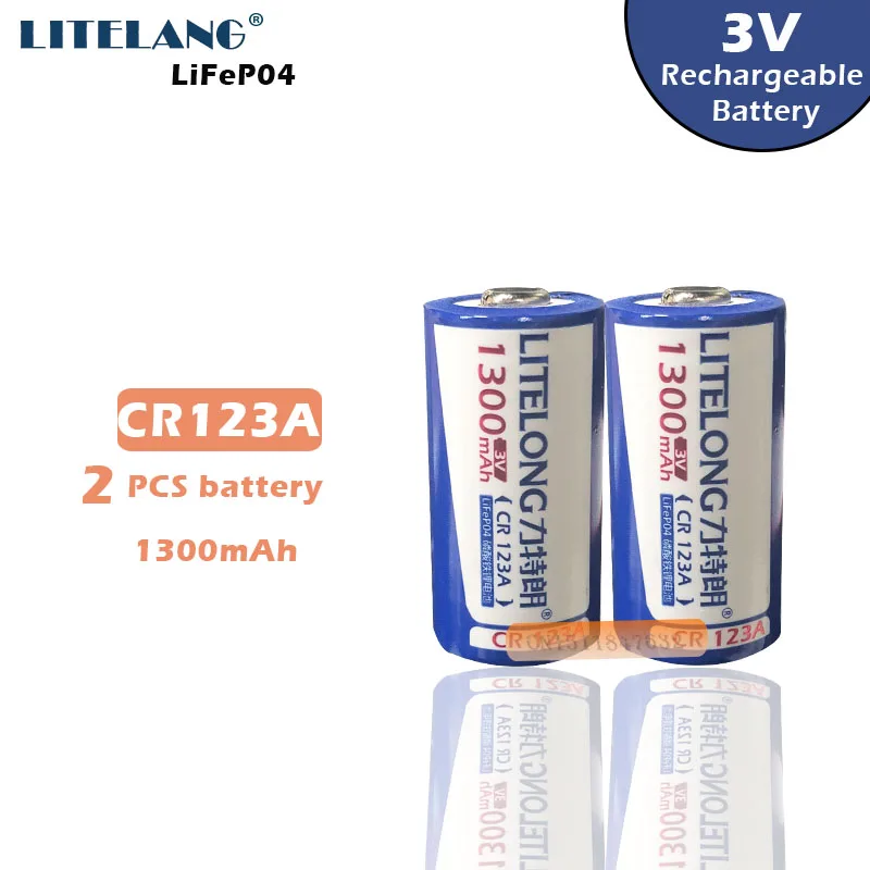 Бесплатная доставка LITELONG 2 шт. CR123A перезаряжаемая литиевая батарея 3 в CR17335 для