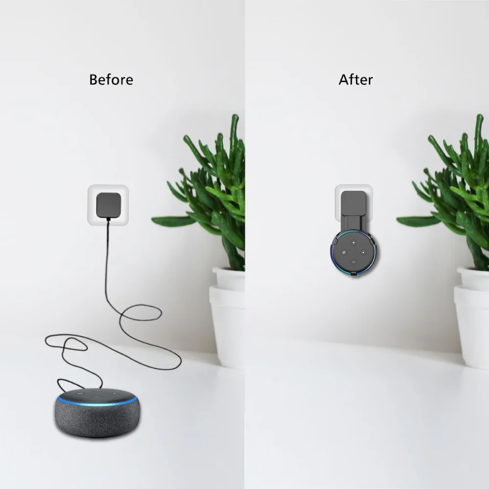 Розетка настенная Подставка-вешалка для Amazon Alexa Echo Dot 3rd Gen работает с Amazon Echo Dot 3, чехол-держатель для спальни