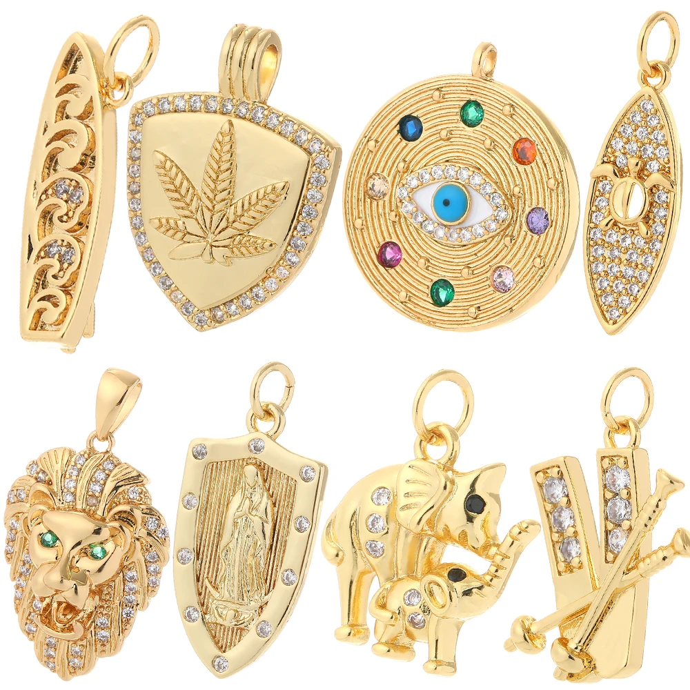 

Lion Diy Pendant Eye Cute Design Charms for Jewelry Making Supplies Animal Plant for Earrings Necklace Bracelet Copper Zircon