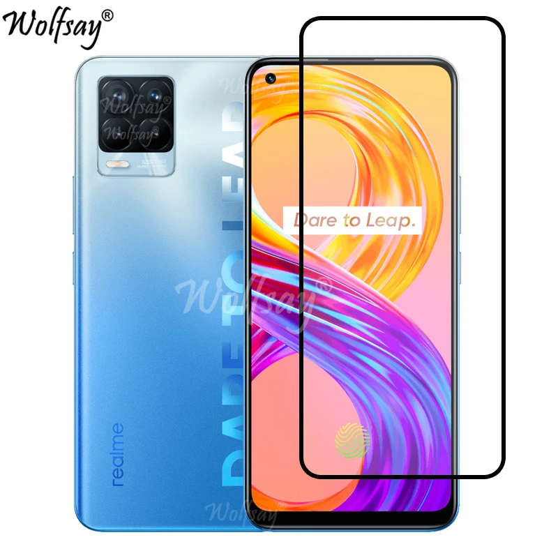 Закаленное стекло с полным покрытием для Realme 8 Pro Защита экрана 9 7 8i 9i Plus камеры |