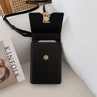 bb2021 luxury gold hardware lock mini contrast square women crossbody card wallet purse universal 7inch cellphone pouch bag