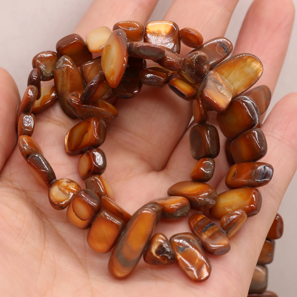

New 100%AAA Grade Natural Shell pendant Irregular Rectangular Brownshell Pendant for Making DIY Necklace Accessories Length80cm