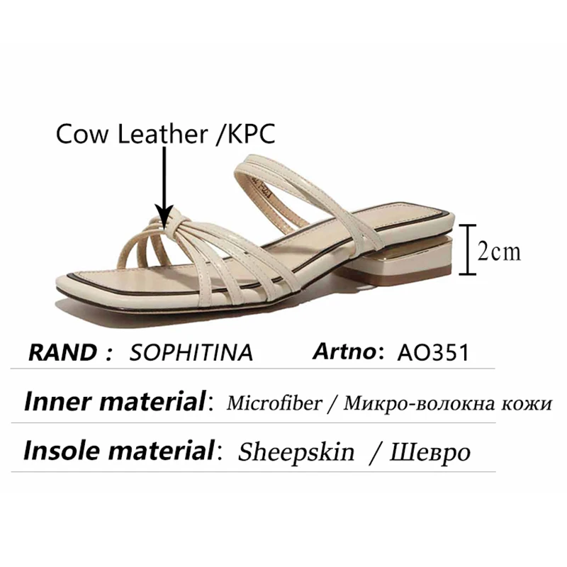 

SOPHITINA Women Shoes Leisure Green Summer Genuine Leather Handmade Shoes Square Toe TPR Narrow Band Fashion Lady Sandals AO351