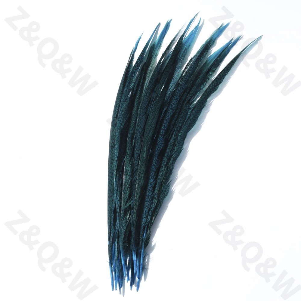 

natural 50-70CM pheasant cap tail feathers dyed in lake blue color 10-50 DIY crafts and festive headgear decoration accessories