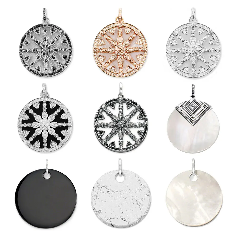 Подвески для дисков из розового золота колье стерлингового серебра 925 пробы с