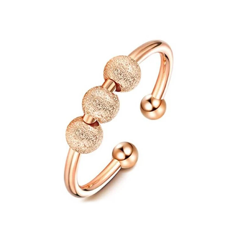 

Open Ring Transfer Beads Open Ring Individuality Fashion Western Style Fashion Jewelry Accessories Frosted Ring Anxiety For Day