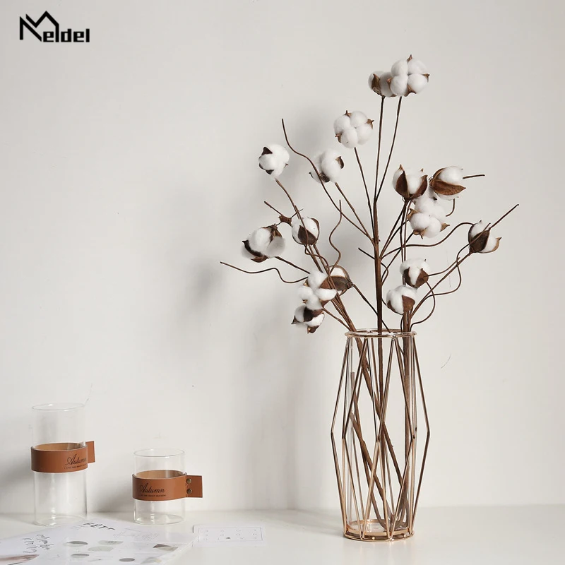 Натуральные Сушеные стебли хлопка Meldel букет сделай сам искусственный цветок