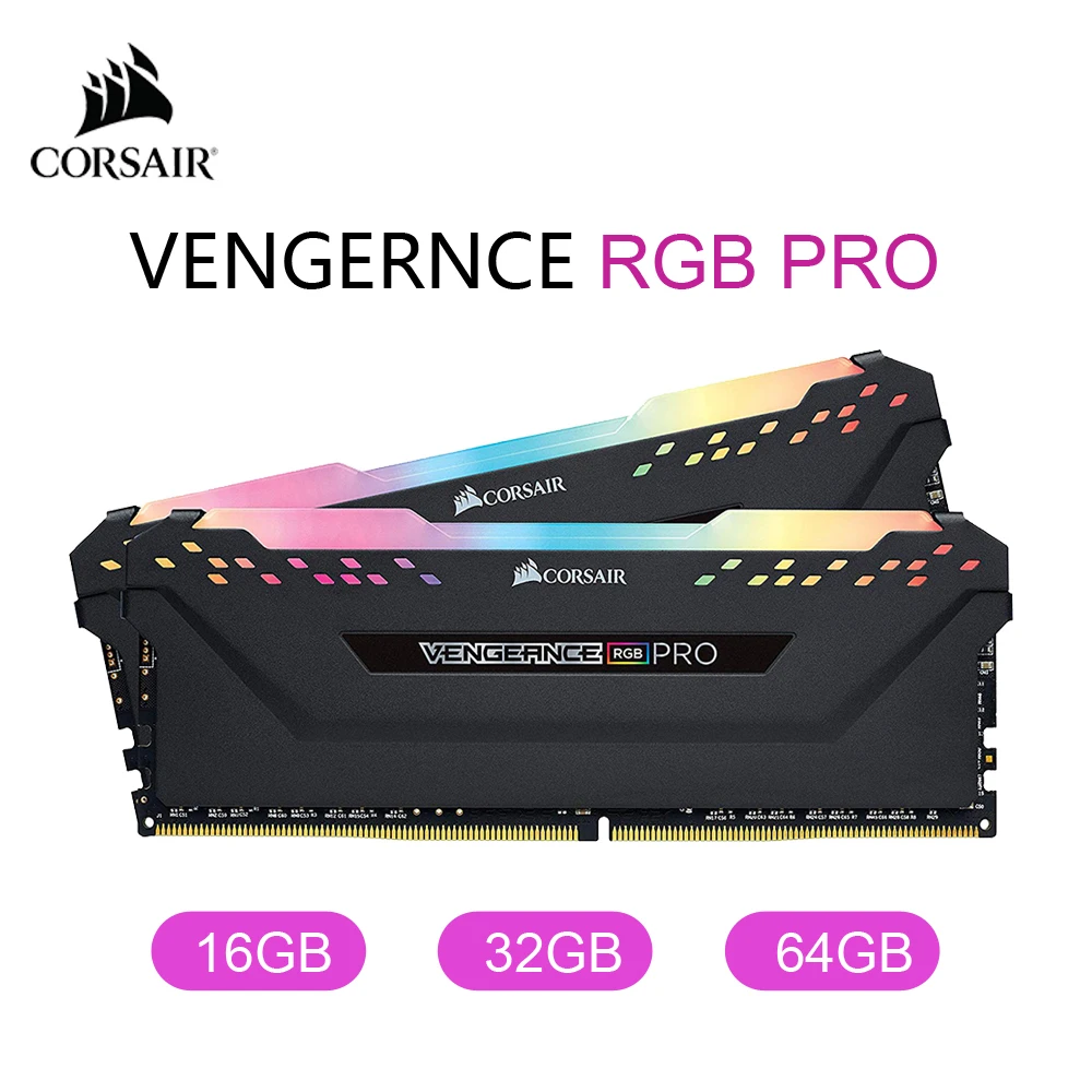 Corsair Vengeance RGB PRO 16 ГБ 32 64 Гб DDR4 3000 3200 3600 МГц 1 35 в настольная память-черный | Компьютеры