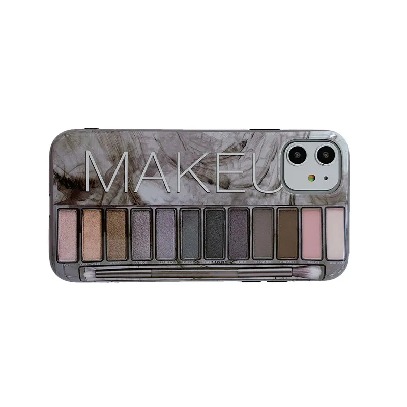 Роскошный сексуальный чехол для макияжа MAKEU eye shadow box для iPhone 6, 6s, 7, 8 Plus, X, XS, MAX, XR, 11 Pro, цвет телесного цвета, тени для век, чехол из розового золота - Цвет: 2