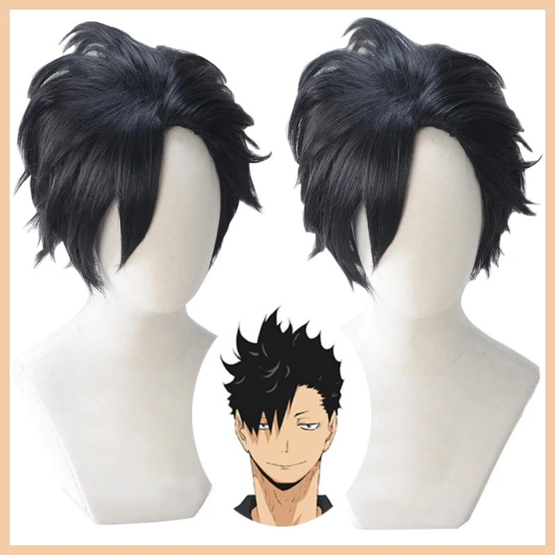 

Kuroo Tetsurou Wig Haikyuu!! Cosplay Wig Pink Short Straight Slick Back Halloween Synthetic Hair
