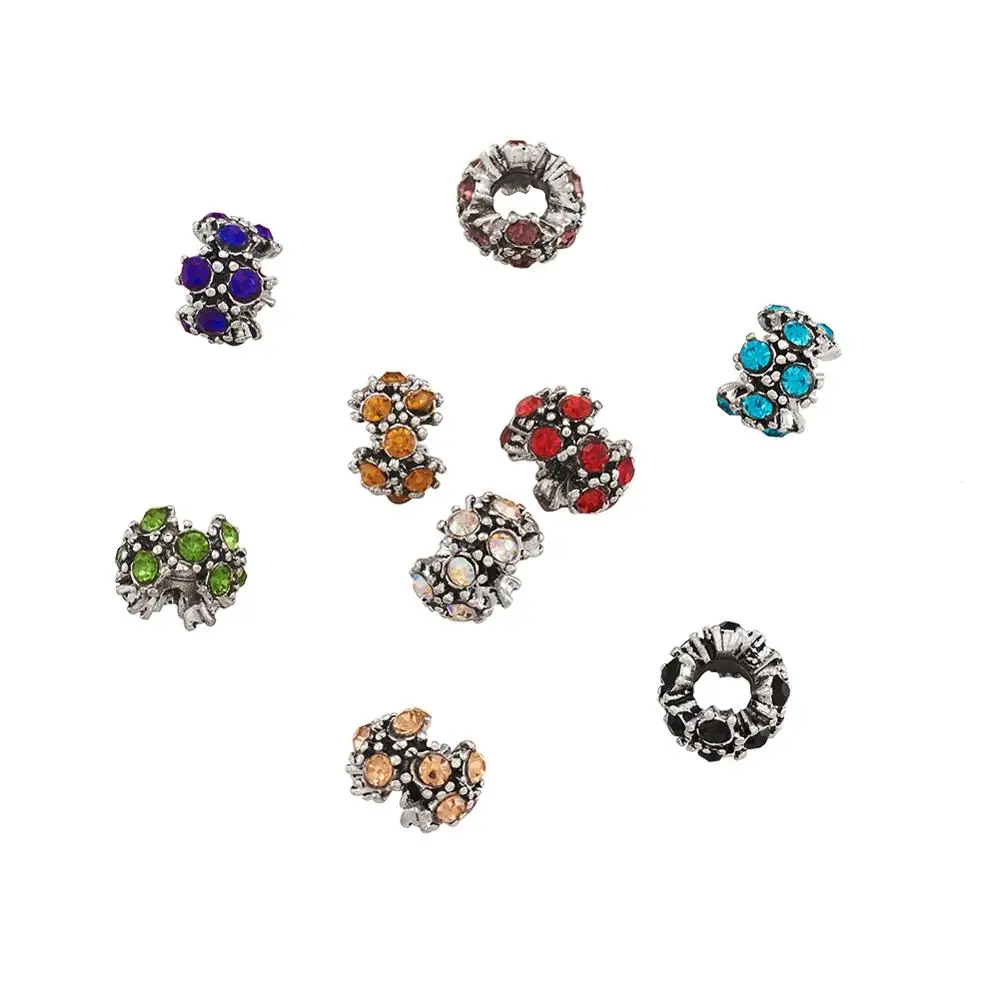 Бусины стразы из сплава в европейском стиле 50 шт. бусины с большими отверстиями