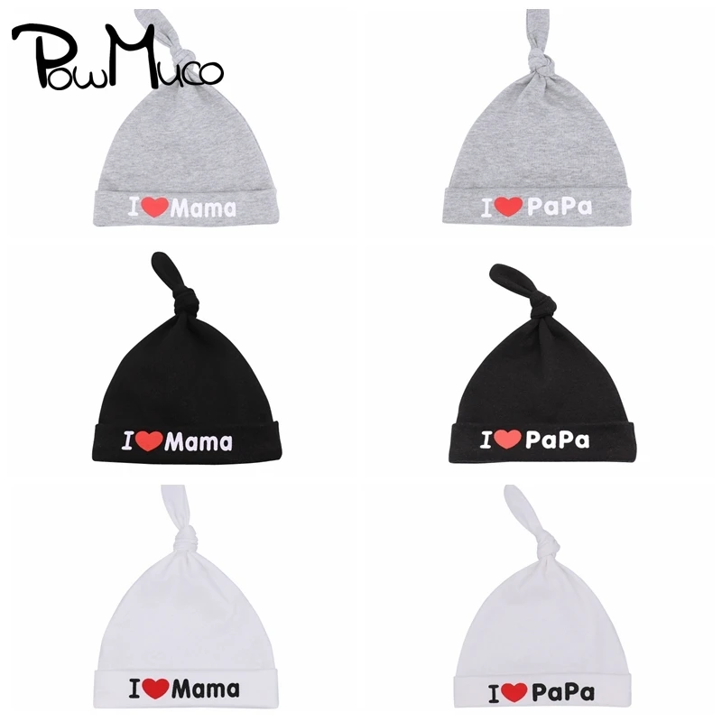 

Powmuco простой с принтом в виде букв для новорожденных шапки; Мягкая и удобная обувь Вязание хлопковая шапка для малышей ручной завязывают Дет...