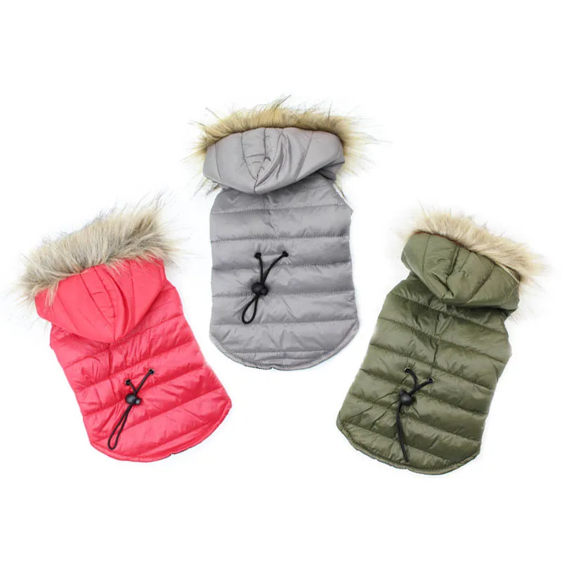Меховой воротник одежда для домашних животных маленьких собак зимняя теплая