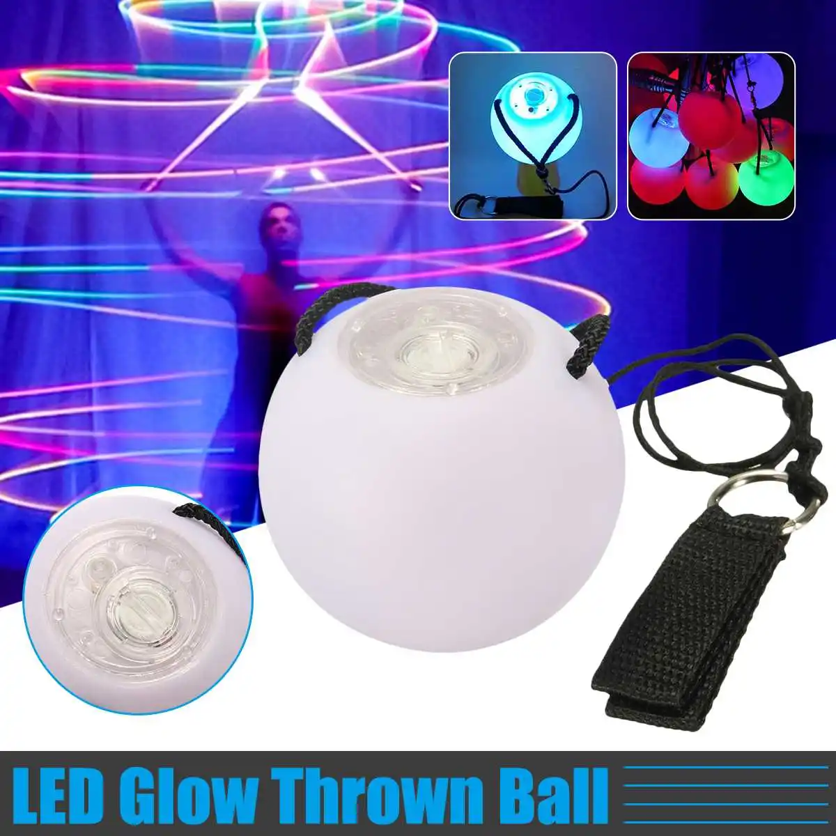 

2pcs belly dance balls RGB glow LED POI thrown balls for belly dance hand props stage performance accessories