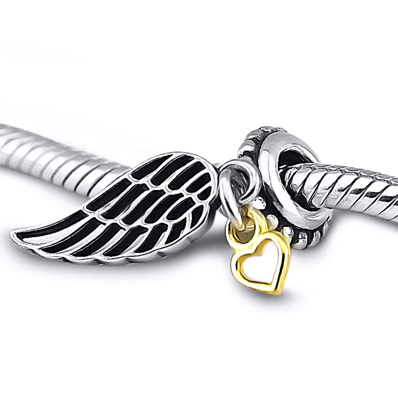 Браслеты из серебра 100% пробы с подвесками в виде крыльев Ангела | Украшения и