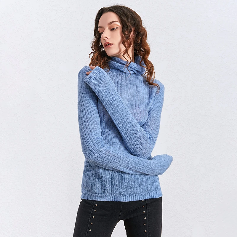 TWOTWINSTYLE водолазка вязаный пуловер топы для женщин длинный рукав Повседневный