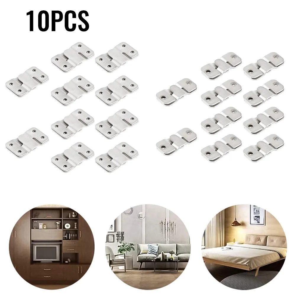 

10 Stainless Steel Concealed Photo Frame Hanging Buckle Black Thickened Solid Mountain-shaped Mirror Buckle Expansion Screw