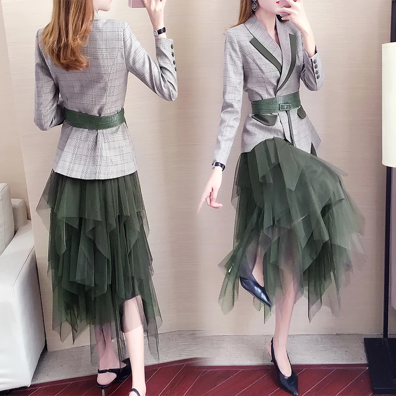 Formall юбка и костюмы куртка комплект из 2 предметов для размера плюс Женский