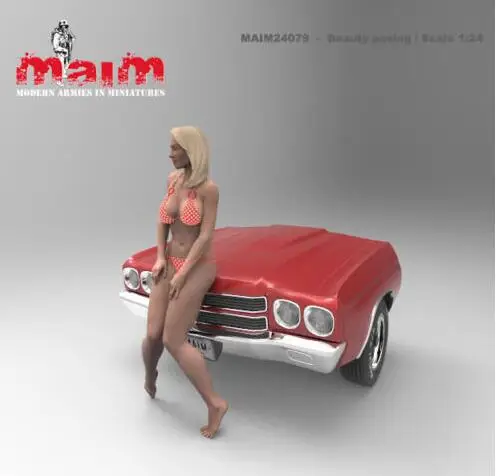 1/24 Смола Модель Строительный комплект фигурка машина и девушка (без машины) |