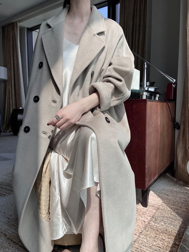 Classic double-sided cashmere coat women's mid-length style 2021 autumn and winter new high-end woolen coat