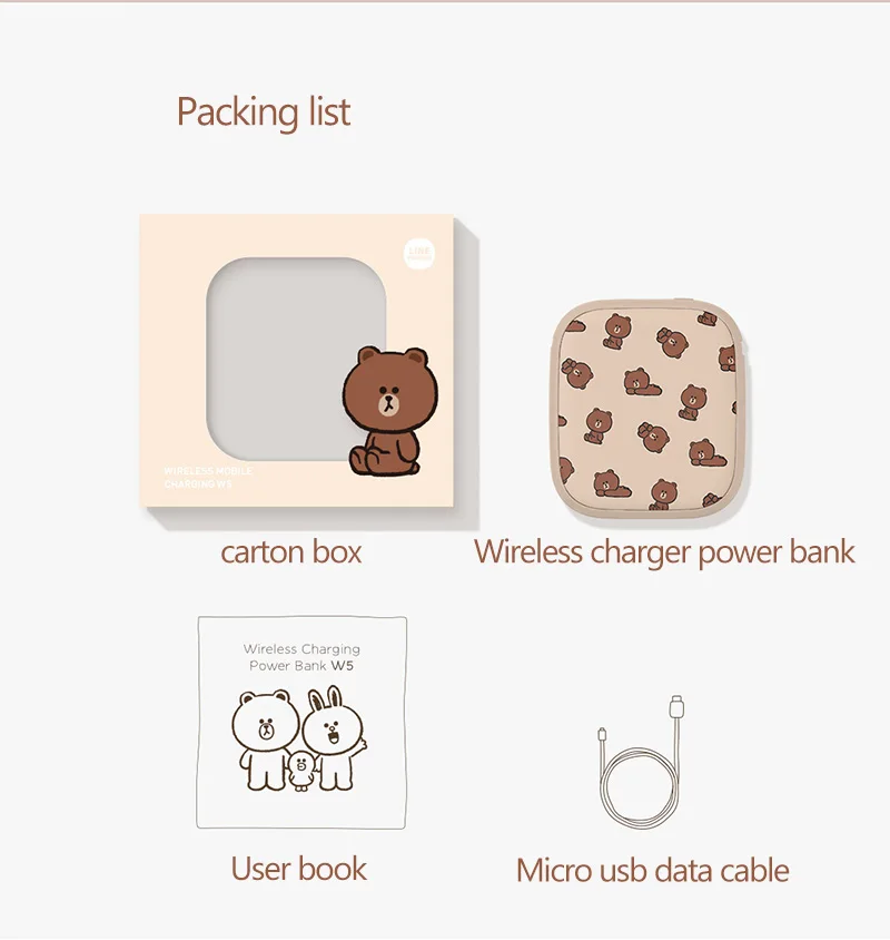 

Mini PD Power Bank 10000mAh Wireless Charging Cute Cartoons Kawaii Powerbank For iPhone 7 8 Xiaomi Mi Huawei P20 Ios Android