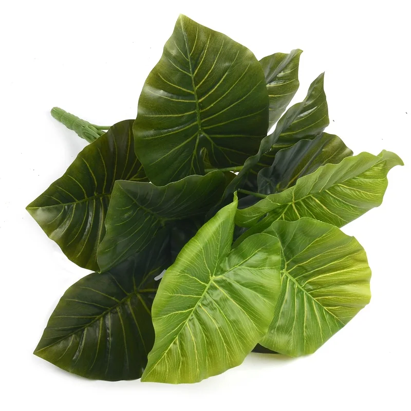 1 букет/12 листьев Искусственные пластиковые листья редиса зеленое растение для