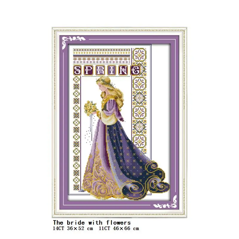 Bouquets of Brides Series Cross Stitch Kit | 14CT/11CT Embroidery Sewing Kit | Home Decoration DIY Crafts Gift | Count and Printing Feature image 2