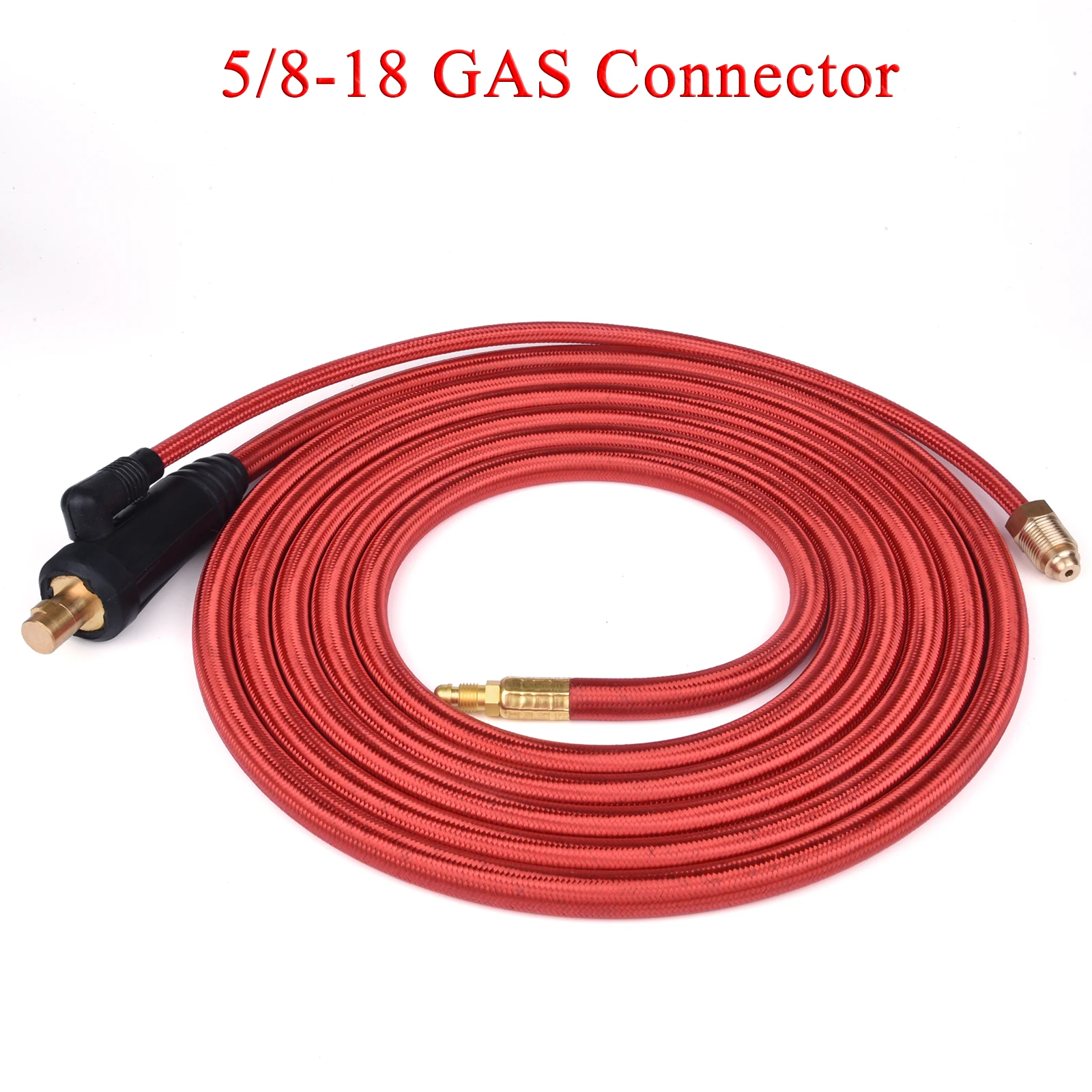 3.8m/7.6m WP9 WP17 TIG Welding Torch Gas-Electric Integrated Red Hose Cable Wires 5/8 Quick Connector 35-50 Euro Connector images - 6