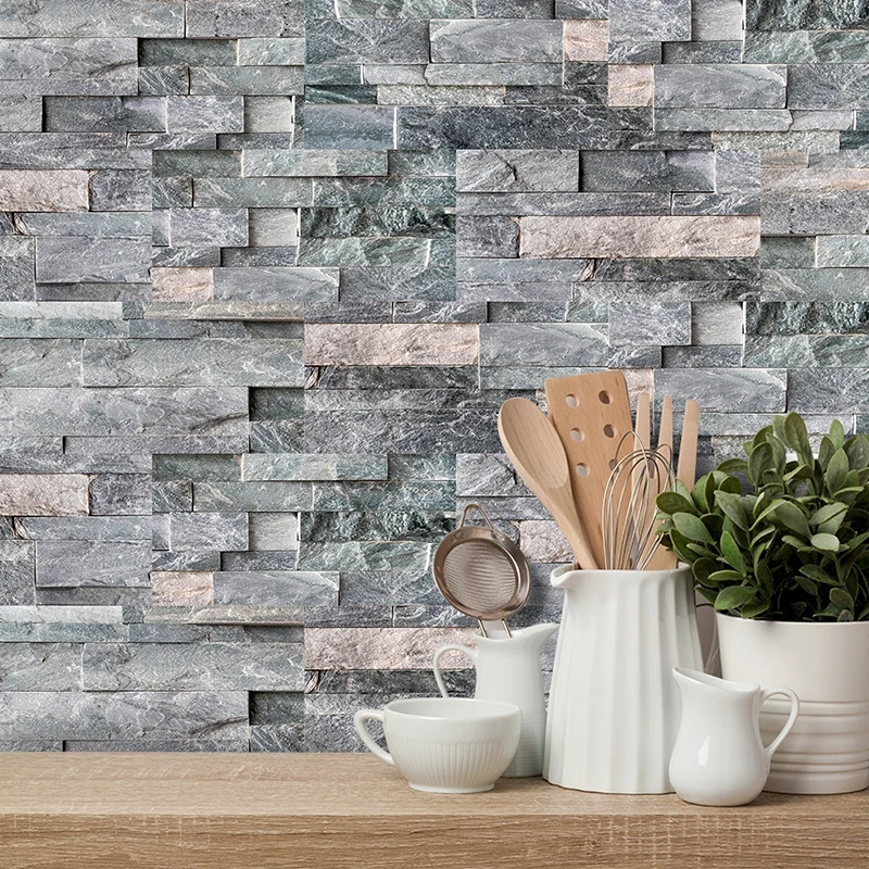 

Wallpaper Tile Brick Pattern Wall Sticker Set Adhesive Waterproof Wallpapers DIY Home Wall Ground Paster Decor Home Improvement