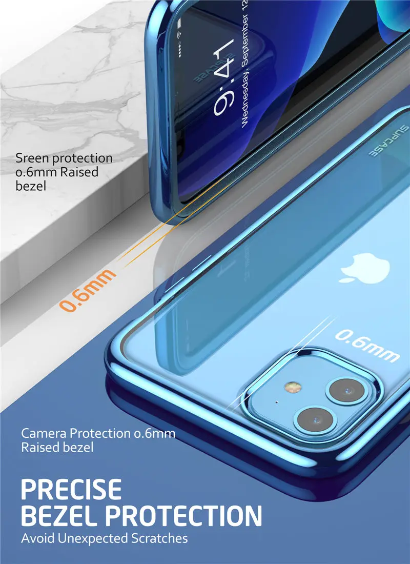 Чехол для iPhone 11 6,1() SUPCASE UB электро-металлический гальванический+ Гибридный чехол из ТПУ с встроенным защитным экраном