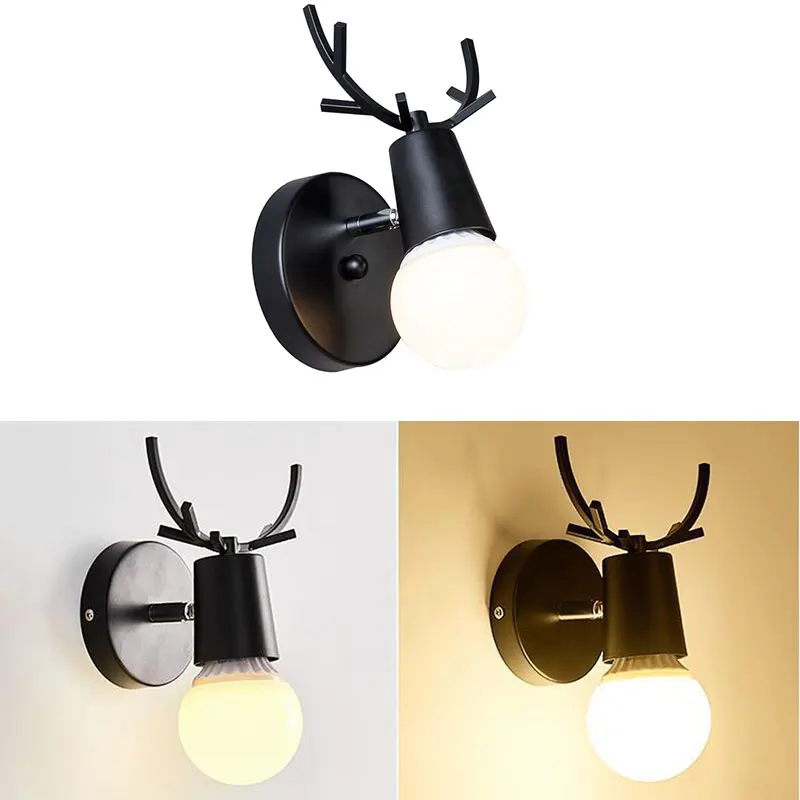 Современная настенная лампа креативные макароны Мультяшные олени рогатки