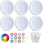 Беспроводной светодиодный светильник для шкафа с дистанционным управлением светильник, ночник с цветной регулируемой яркостью и сенсорным датчиком, подходит для кухни, лестницы, чулана