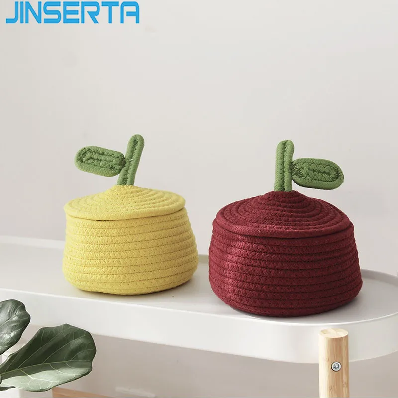 

Хлопковая коробка для хранения JINSERTA, органайзер для косметики, контейнер для закусок с крышкой, настольные монеты, ключи, кошелек, декоратив...