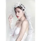 Новое свадебное платье с вуалью, простые универсальные морщин верхом, украшенным крученой пряжей одиночный Слои невесты вуаль на голову Для женщин головной убор W0YA