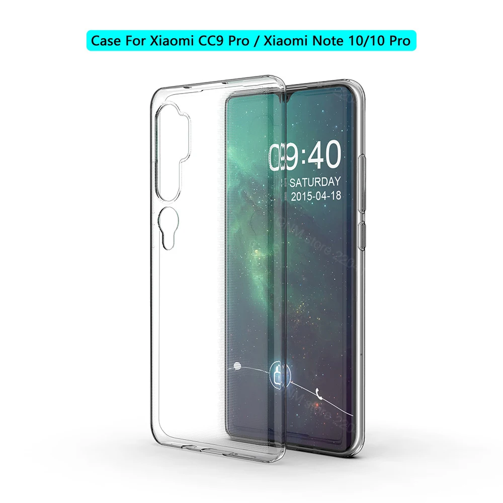 For Mi Note 10 Case For Xiaomi Mi CC9 Pro CC9e TPU Silicon Clear Fitted Bumper for Xiaomi Mi Note 10 Lite Pro Soft Back Cover