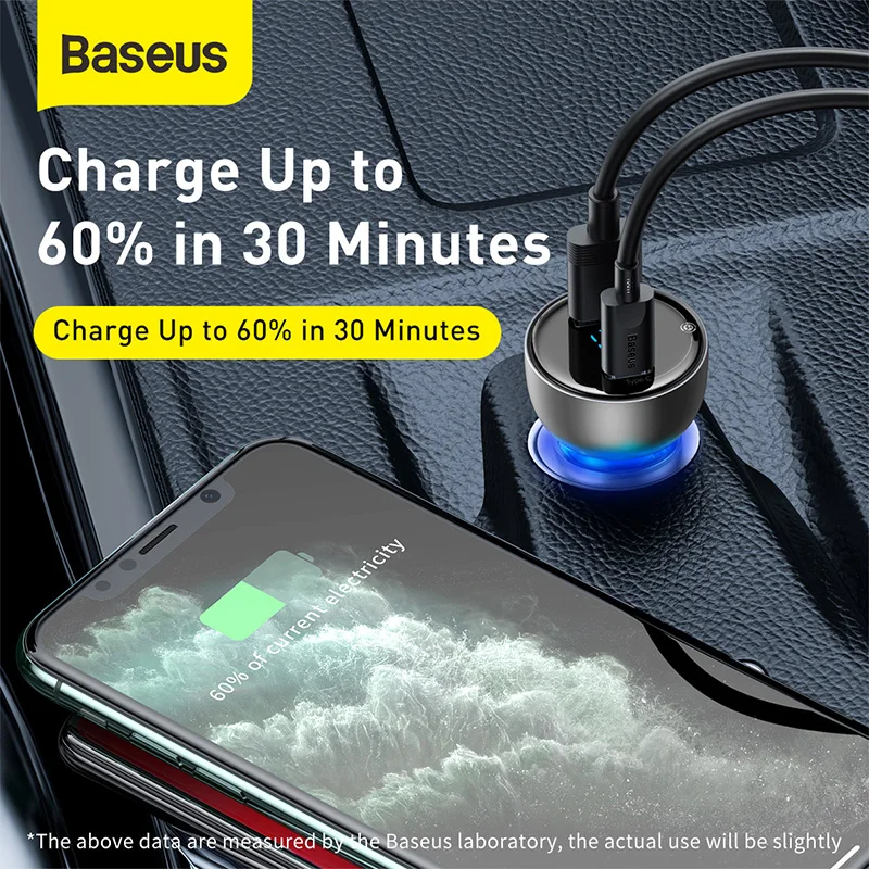 baseus 65w car charger cigarette lighter support laptop qc4 0 pd 3 0 fast charging for iphone 12 11 pro max ipad samsung macbook free global shipping