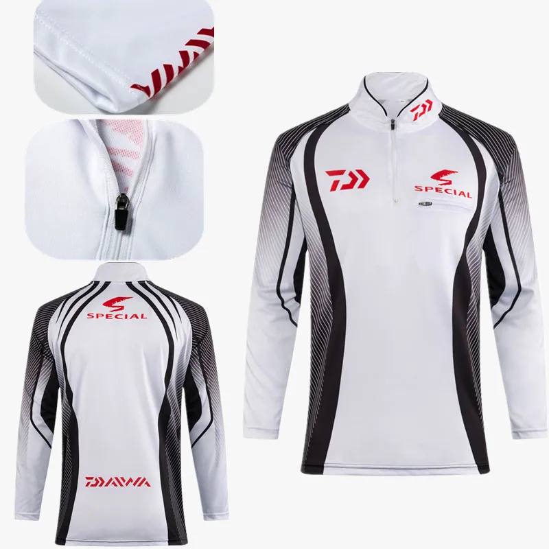 Daiwa размера плюс 5XL рыболовная одежда новая рубашка на молнии дышащая